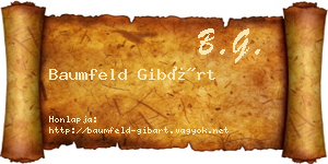 Baumfeld Gibárt névjegykártya